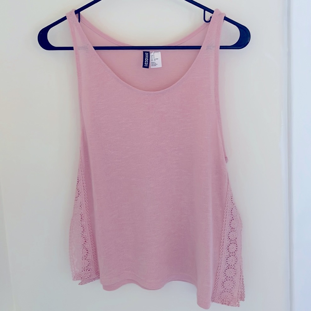 H&M Light Pink Lace side Tank